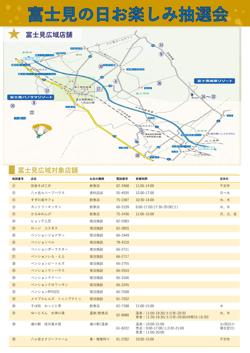 富士見の日 お楽しみ抽選会