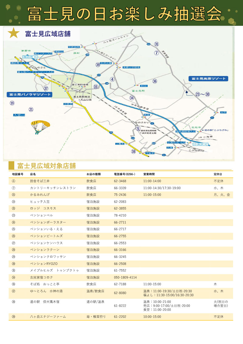 富士見の日 お楽しみ抽選会